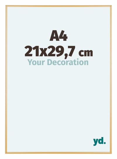Your Decoration - Fotolijst A4 21x 29,7 cm - Aluminium - Goud Vintage - Kent