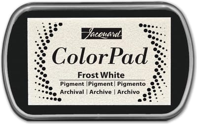 Jacquard inktkussen Frost White pigment voor knutselen en schilderen.