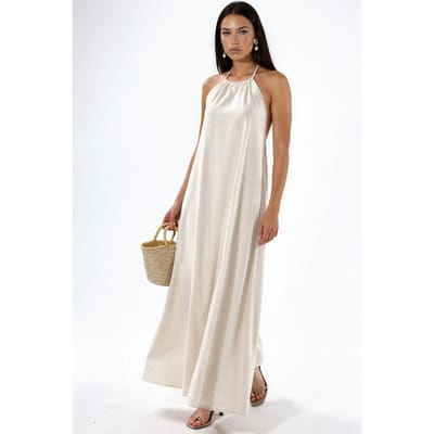Linnenmix Halternek Maxi-jurk