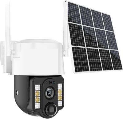 Zonnecamera Buiten - Bewakingscamera 4G - Huis Beveiligen - Kleuren Nachtzicht - 5MP PTZ - Zwart