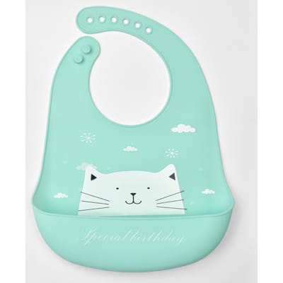 Bavoirs mignons pour bébé, bavoir imperméable en silicone, serviette de salive pour nourrissons et tout-petits, tablier réglable avec poche vert