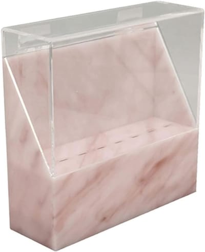 8 Holes Opbergdoos voor Pincetten - Display Stand Organizer voor Wimperextensions en Schoonheidsbenodigdheden - Roze Marmerstijl
