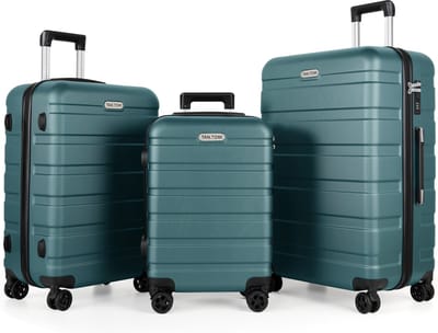 TAN.TOMI Kofferset - 3 Delig - 95L Handbagage + 65L +41L - Reiskoffer met 4 wielen - Handbagage Ruimbagage - Cijferslot - Reiskoffer - Trolley Koffer met Wielen - Licht donkergroen