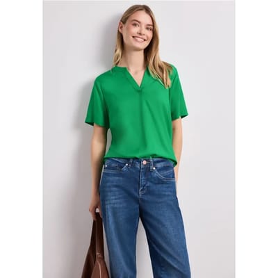 Blouse met losse schouders en gespleten hals
