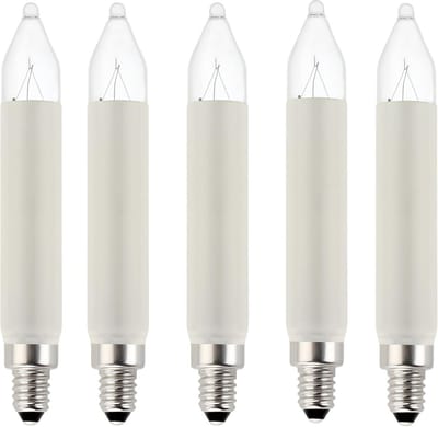 5x E10 3W 34V Kleine Steekkaarsjes voor Lichtbogen en Kerstverlichting Warm Wit