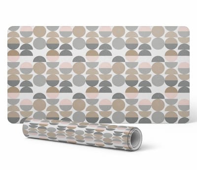 Antislip bureauonderlegger met geometrische halfronde afbeeldingen 120x60 cm