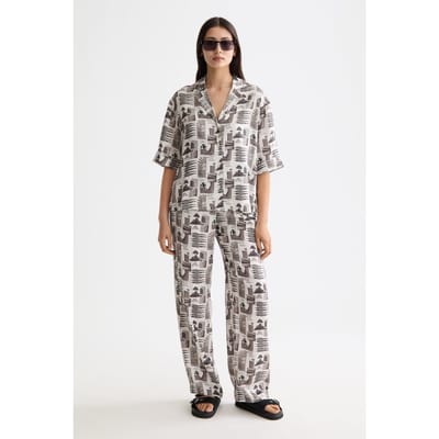 Scotch & Soda Gia - Mid Rise Wide Leg Elasticated Trousers Art Dept Collag Taglia: S/32 | Pantaloni Outlet | Donna