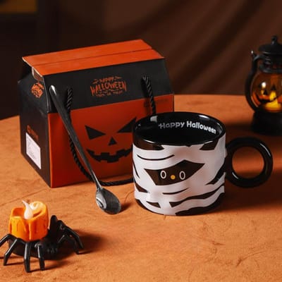 Nordic Pompoenbeker Halloween Cadeau Hoogwaardige Keramische Mok Souvenir Cadeauset 401-500ml