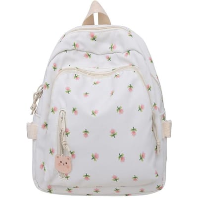 Mini Sac à Dos Sur Instagram, Un Style de Niche Japonais et Coréen, Un Sac d'École Primaire et Un Petit Sac à Dos Imprimé pour les Collégiens blanc
