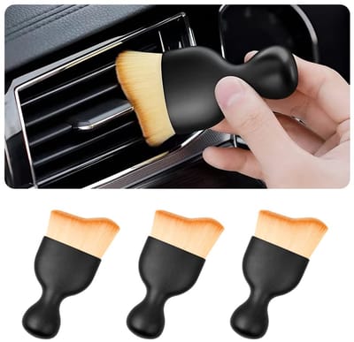 MTTproducts- Autoreinigingsborstel 3 Stuks - Stofborstel - Zachte Haren - Nylon/ABS - Lichtgewicht - Perfecte Afmetingen 9,8 x 4,5 x 1,8 cm - Detailborstel