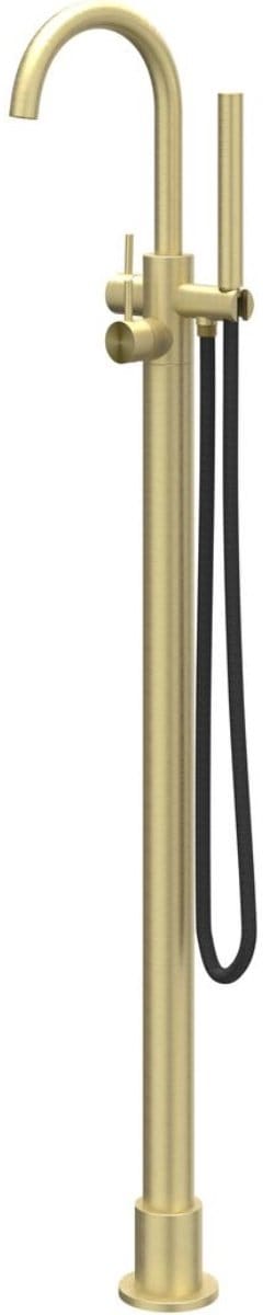 IVY Concord Badmengkraan vrijstaand met draaibare uitloop, slang 150cm en staafhanddouche RVS316 geborsteld mat goud PVD