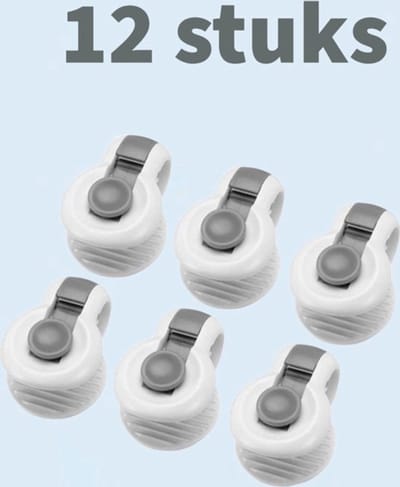 Set van 12 - Lakenshouders - Stevige en duurzame dekbedovertrekclips - Veilige clips voor thuisgebruik zonder naalden - Grijs