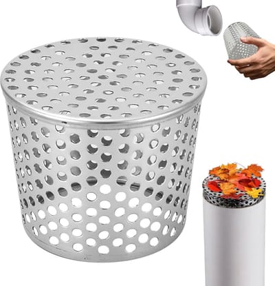 Dakgoot Bescherming - Afvoerbuis Bescherming - Bladeren Tegenhouden - Roestvrij Staal - 10 x 5 cm