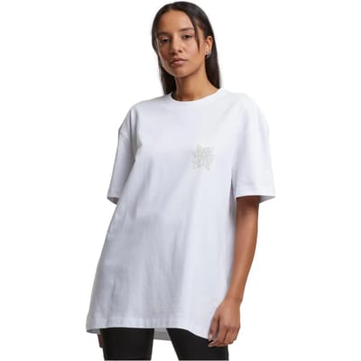 Urban Classics - Cotton Logo Dames Tshirt - XS - Wit