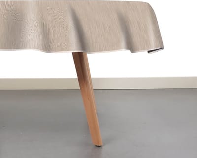 Raved Rond Tafelzeil – Ø 140 cm - Linnen Look – Beige – PVC – Afwasbaar - Extra Sterk