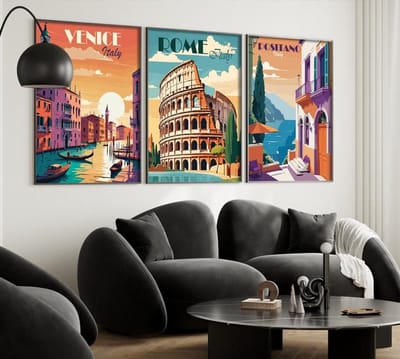 Stijlvolle Poster Set voor Woondecoratie 30x40 cm | Muurposters voor Woonkamer en Slaapkamer | Set van 3 Prints