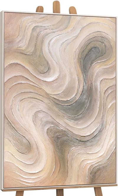 Canvas schilderij handgeschilderd gentle current abstract – YS-Art Gallery – Luxe wanddecoratie voor woonkamer – Modern schilderij voor slaapkamer en hal