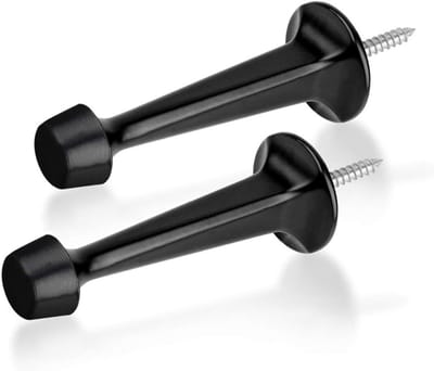 Deurstoppers - Deurvastzetters - Muren Beschermen - Zachte Rubberen Tips - 2 stuks - Zwart