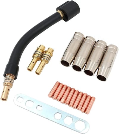 Allecto - 18pcs lasdoppen - Lasdoppen set - Hoge kwaliteit - Metaal - lasonderdelen - Volledige kit - Geschikt voor 15AK MB15