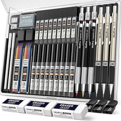 PromoHome Complete Tekenset Mechanische Potloden - 35 Delen Professioneel Tekengerei