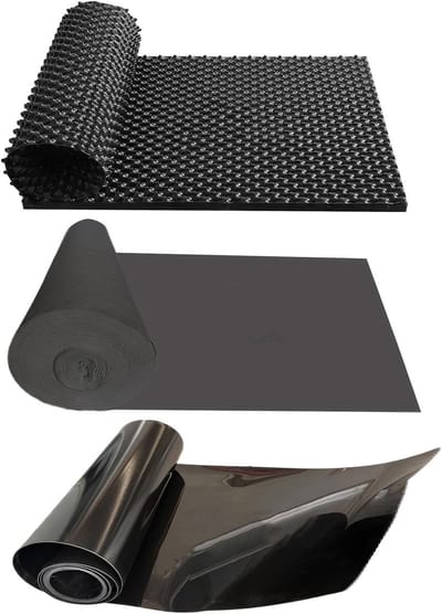 Drainagemat Met Geotextiel - Wortelwerende Plaat - Tuin Drainage - Wateropslag En Drainage - 100x100 cm - Zwart