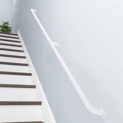 Moderne trapleuning - Witte leuningen - Binnen buiten - Industriële stijl - 300cm lengte - Wit