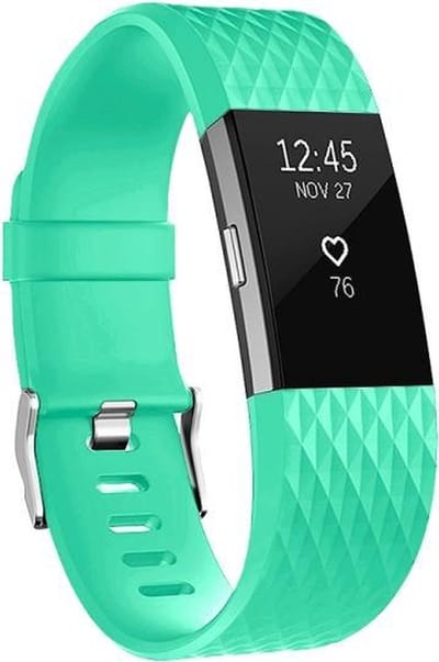 By Qubix - Compatible Fitbit bandje - Geschikt voor fitbit Charge 2 siliconen bandje - Maat: Small - Mintgroen - Horlogeband - smartwatchbandje
