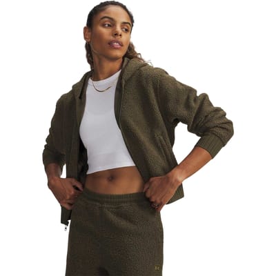 Under Armour Dames Hoge Stapel Cropped Fleece Jas (Groen)