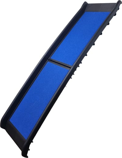 Topmast Loopplank Color Edition - Kunststof - Met Antislip - Hondentrap - Voor de Auto - Inklapbaar - Hondenloopplank - Voor Honden - Blauw