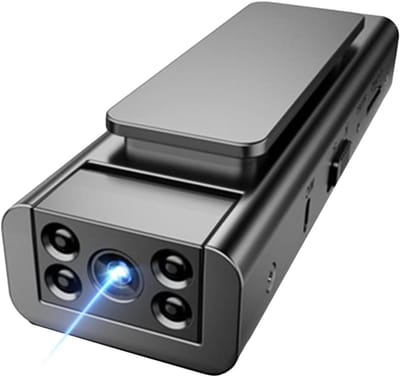Draagbare Video Camera - Persoonlijke Bodycam - Veilige Opnames Maken - Verstelbare Bevestiging - 8.3x1.9x2.6cm - Zwart