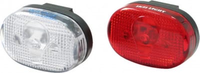 Ikzilight LED fietsverlichtingsset - wit en rood - incl. batterijen en bevestigingen