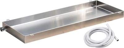 Opvangbak met afvoer - Condensbak lekbak - Airco condens opvangen - Roestvrij staal 304 - 20x10cm - Zwart