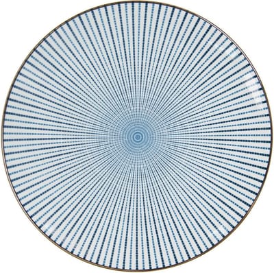 Clayre & Eef Dinerbord Ø 26 cm Blauw Keramiek