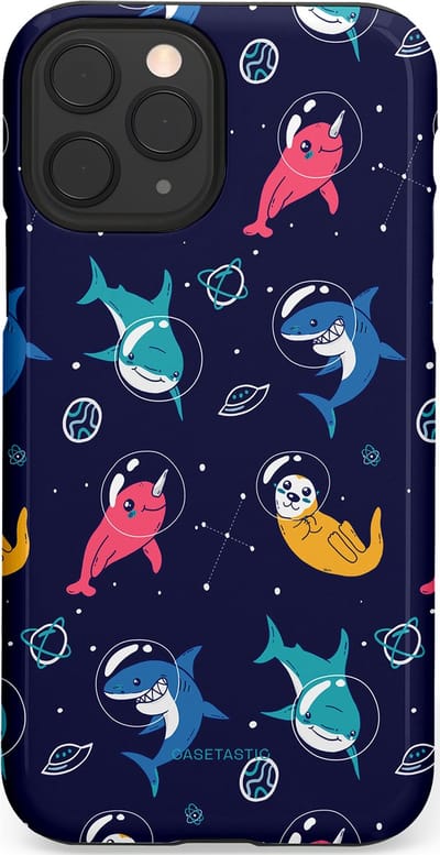 Casetastic Hoesje Geschikt voor Apple iPhone 11 Pro - Stijlvolle Beschermende Duo-layer Case - Ruimte Oceaan Blauw