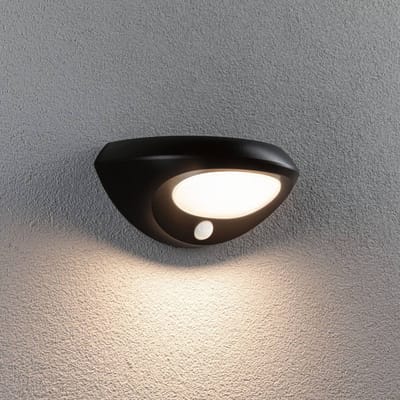 Solar LED-wandarmatuur voor buiten Sorova Schemergestuurde bewegingsmelder (IR) IP44 230x125 mm 3000K 3,5W 220lm 3,7V Antraciet Kunststof