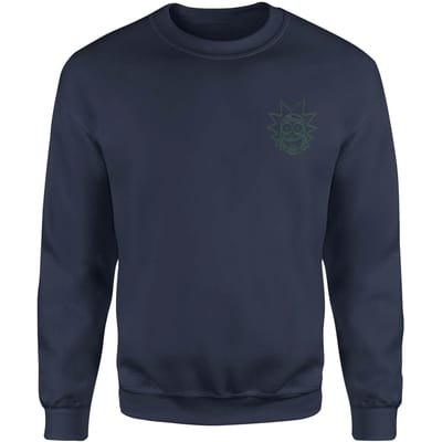 Rick and Morty Rick Embroidered Unisex Sweatshirt - Navy - S