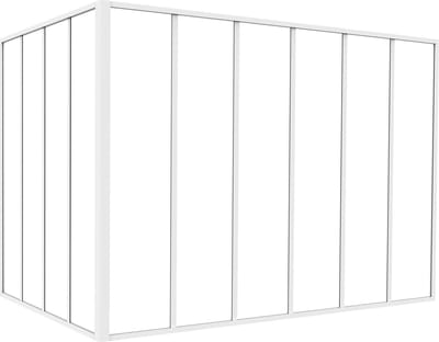 Vente-unique Glazen hoekbinnenraam met industriële stijl van gepoedercoat aluminium - L180 x L120 x H130 - Wit - BAYVIEW
