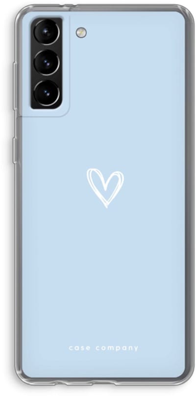 Case Company® - Hoesje geschikt voor Samsung Galaxy S21 Plus hoesje - Klein Hart Blauw - Soft Cover Telefoonhoesje - Bescherming aan alle Kanten en Schermrand