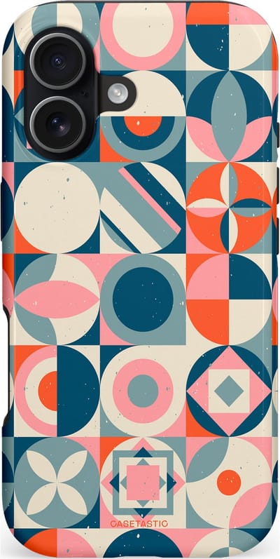 Casetastic hoesje geschikt voor Apple iPhone 17 - MagSafe - Dubbellaagse bescherming - Geonoord - Fashion Case - Crème Petrol Saliegroen Grijs