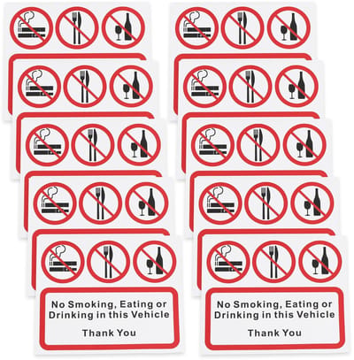Dailygoods- Taxibord 10 Stuks - Waarschuwingssticker - Zelfklevende