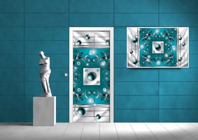 Turquoise Diamond Abstract Modern Photo Wallcovering