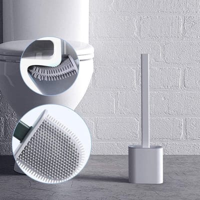 MTC - Witte WC borstel met houder - Hygiënisch - Flexiebel - Duurzaam - TPR - Rubber - Toilet Bortsel
