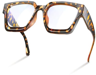 Blauw lichtbril Amber schildpad rechthoekig
