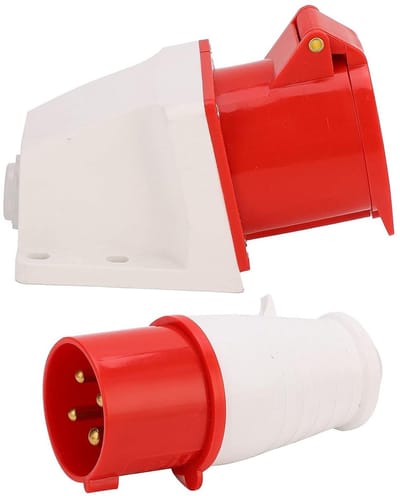 Stekker 32A 3-fase Industriële Aansluiting Waterdichte Connector Opbouwmontage 380V-415V Gebruik Binnen en Buiten