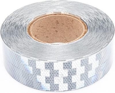 Reflecterende tape voor harde ondergrond - wit - per meter