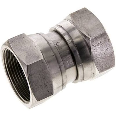 Rechte Verloopnippel G1 1/2'' Binnendraad Hoge Druk RVS  60° Conus  125bar Hydrauliek