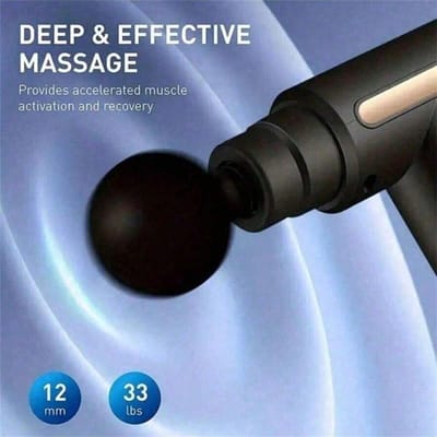 Krachtige Spierontspanner - Oplaadbaar Diepe Weefsel Massagepistool Met 4 Opzetstukken Voor Volledige Lichaamsverlichting, Plastic Familiekwaliteit zwart