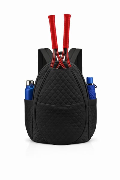 Tennis Rugzak met Racketvak - Lichtgewicht Sport Backpack met Meerdere Vakken - Geschikt voor Tennis - Badminton - Zwart