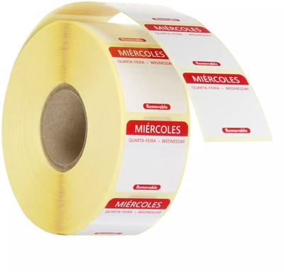 HENDI Voedselveiligheidsstickers, multifunctioneel, eenvoudig verwijderbaar , HENDI, Woensdag, Rood, 1000 st., 25x25x(H)mm