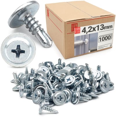 LUN FIX - Bohrschroeven 4,2 x 13 mm - 1000 stuks - Zelfborende - Metaal schroeven